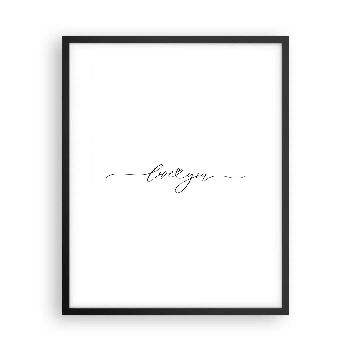 Poster in einem schwarzem Rahmen - Schwarz auf weiß - 40x50 cm