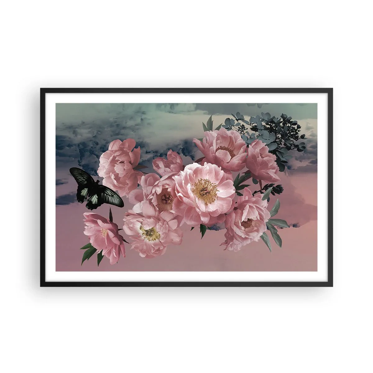 Poster in einem schwarzem Rahmen - Der Höhepunkt der Romantik - 91x61 cm