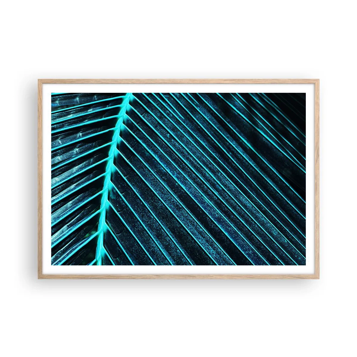 Poster in einem Rahmen aus heller Eiche - Grüne Textur - 100x70 cm