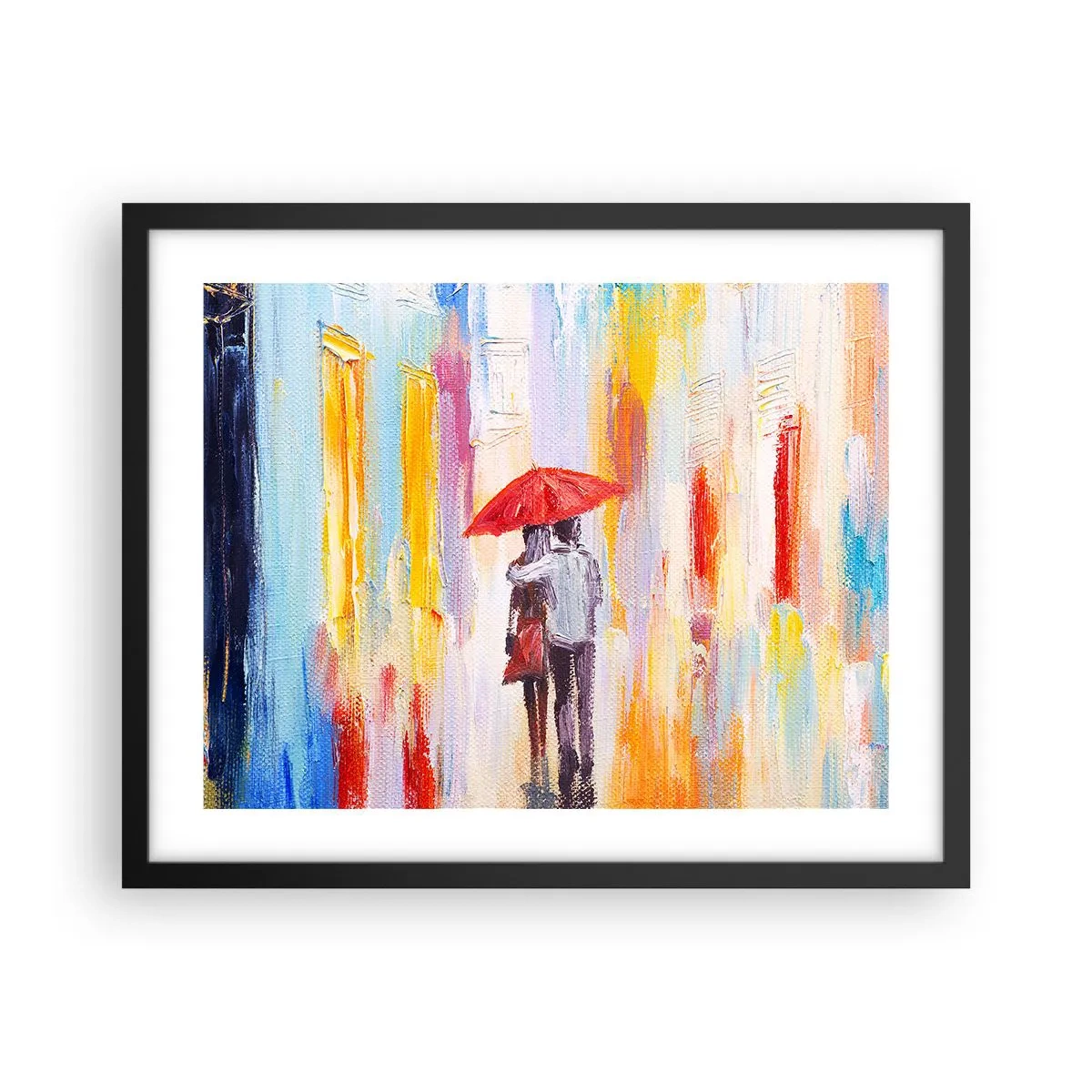 Poster in einem schwarzem Rahmen - Lass es weiter regnen - 50x40 cm
