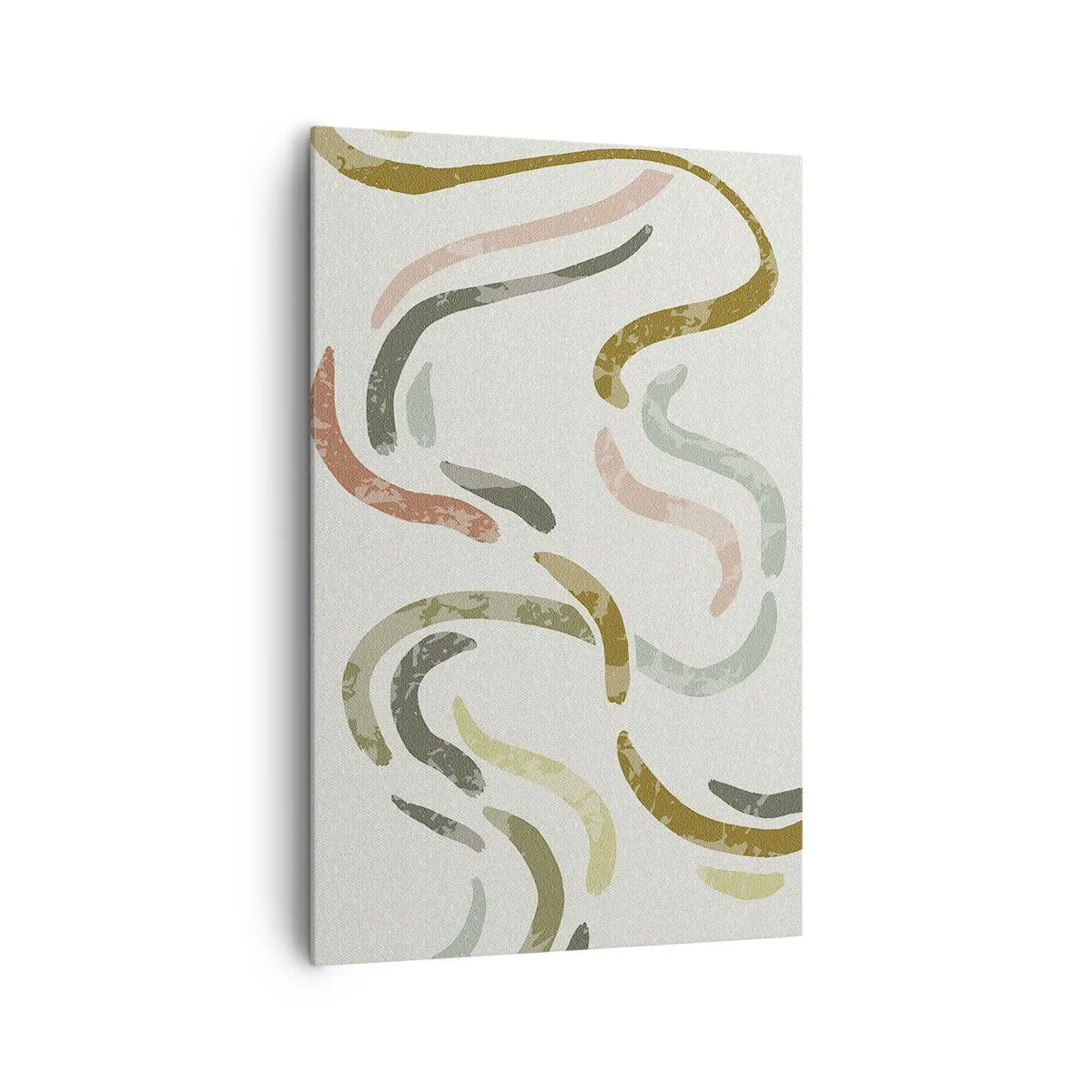 Bild auf Leinwand - Leinwandbild - Abstrakte Bögen in Pastellfarben - 80x120cm - Fröhlicher Tanz der Abstraktion - Moderne Wanddekoration für Wohnzimmer und Schlafzimmer ARTTOR