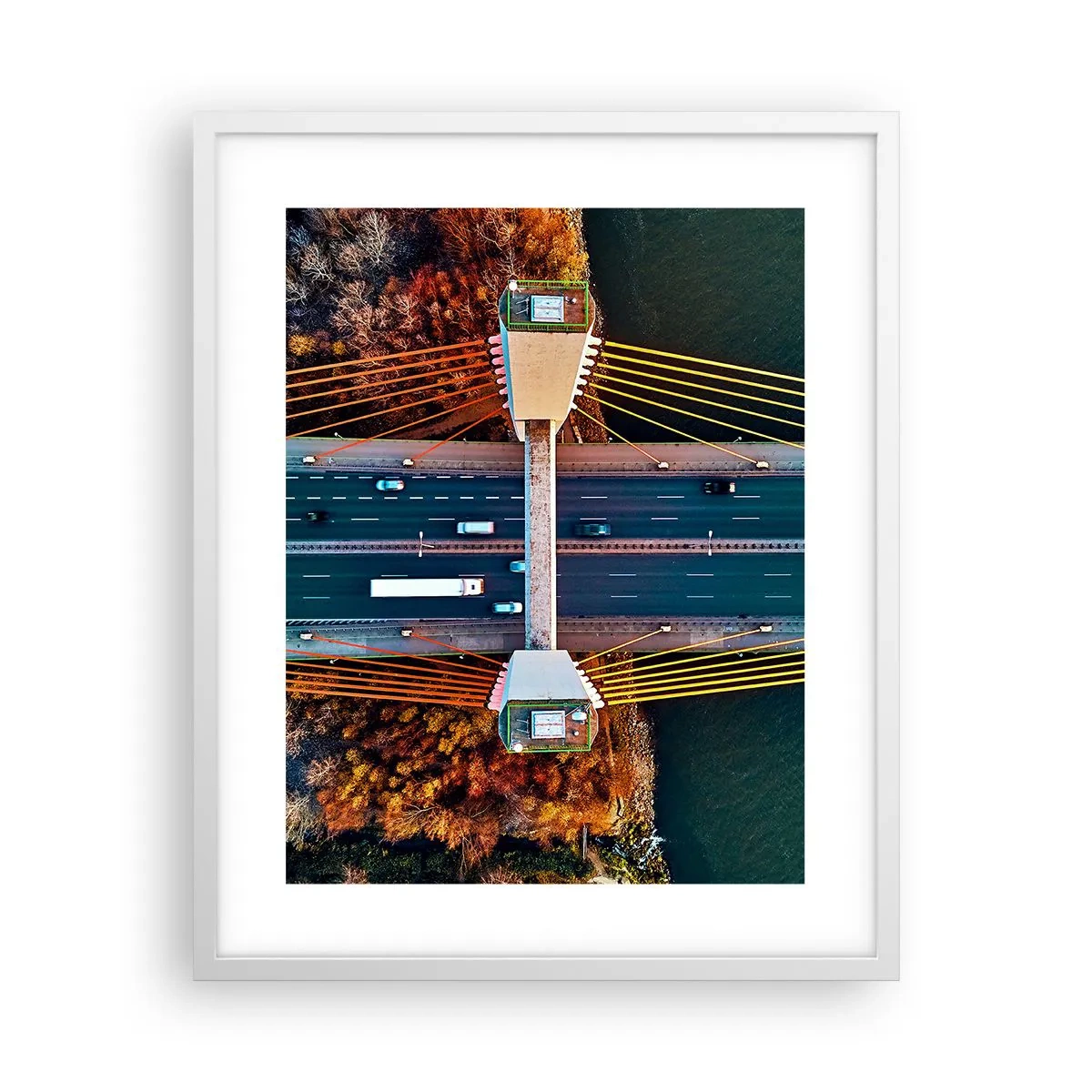 Poster in einem weißen Rahmen - Jenseits der Gewässer, jenseits der Wälder - 40x50 cm