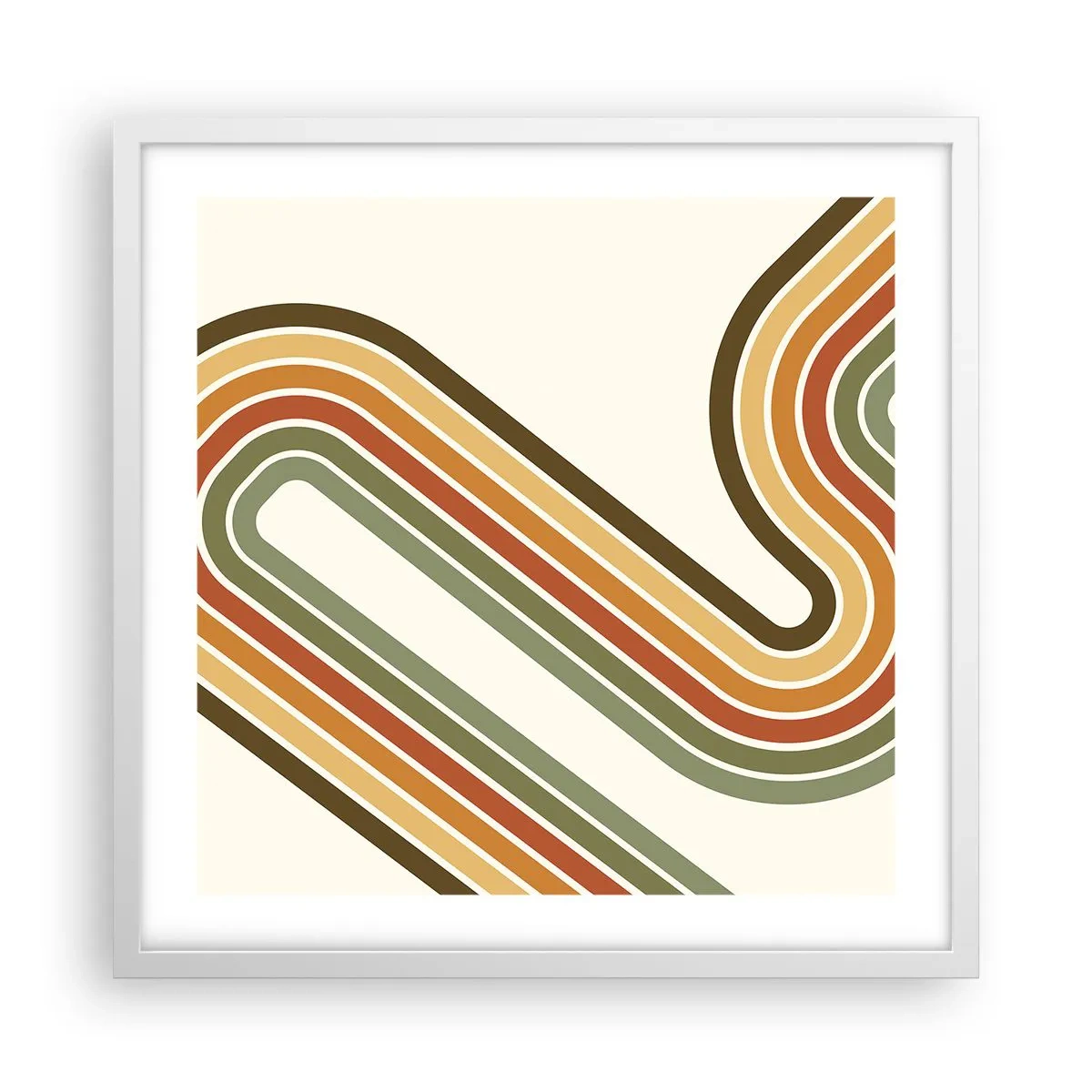 Poster in einem weißen Rahmen - Zickzack zum Ziel - 50x50 cm