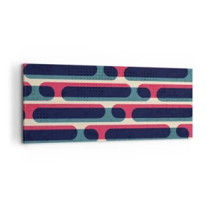 Bild auf Leinwand - Leinwandbild - Geometrisches Retro-Muster mit Pastellfarben - 120x50cm - In die Tiefe und vorwärts - Moderne Wanddekoration für Wohnzimmer und Schlafzimmer ARTTOR