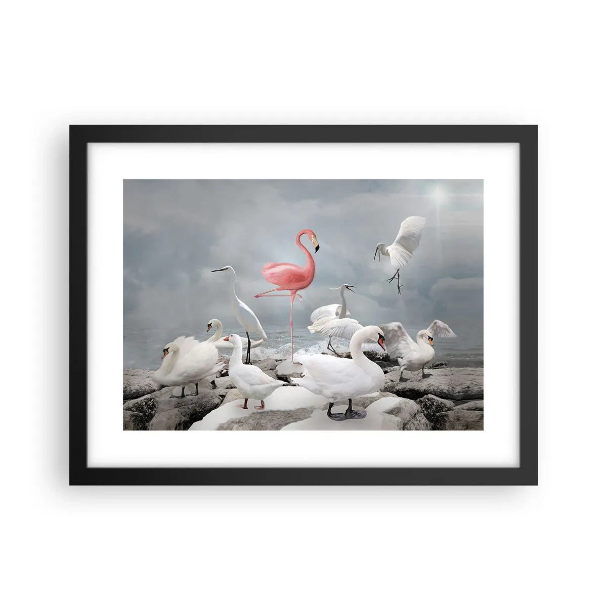 Poster in einem schwarzem Rahmen - Wie kam ich hier hin? - 40x30 cm