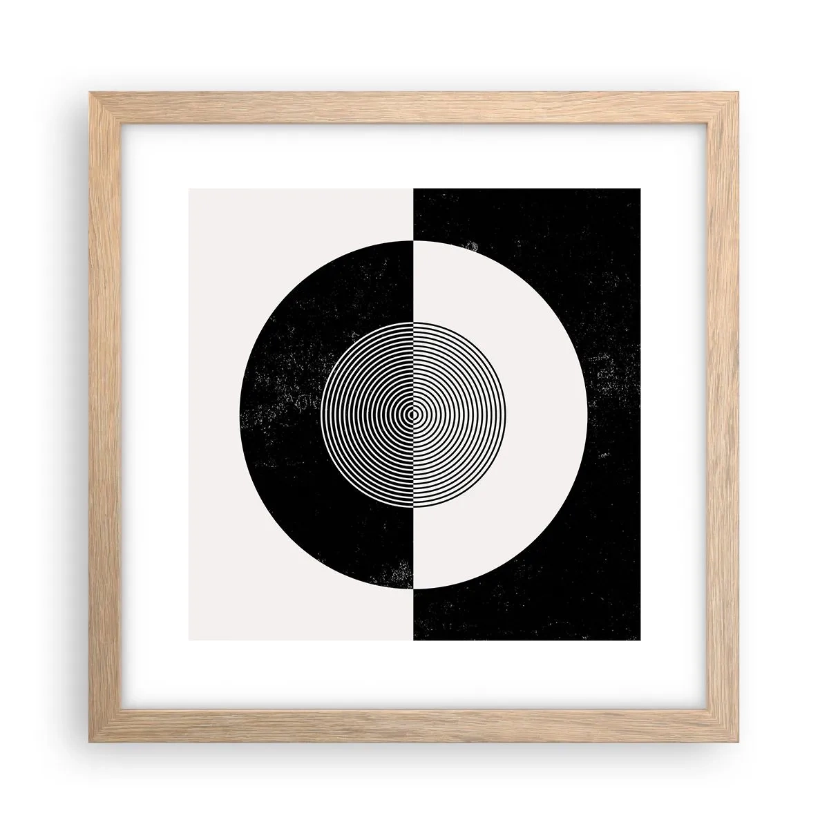 Poster in einem Rahmen aus heller Eiche - Harmonie in Schwarz und Weiß - 30x30 cm