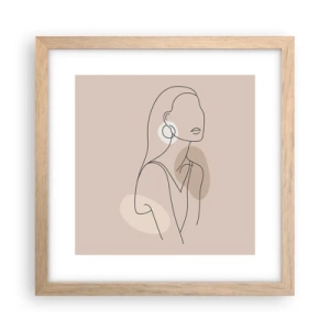 Poster in einem Rahmen aus heller Eiche - Mädchenhafte Ikone - 30x30 cm