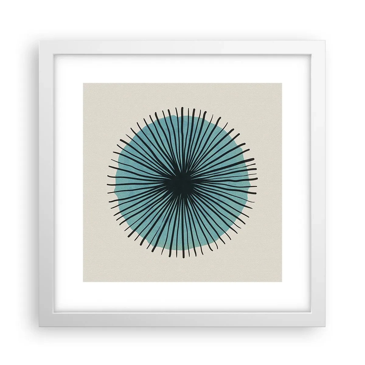 Poster in einem weißen Rahmen - Strahlend im Blau - 30x30 cm