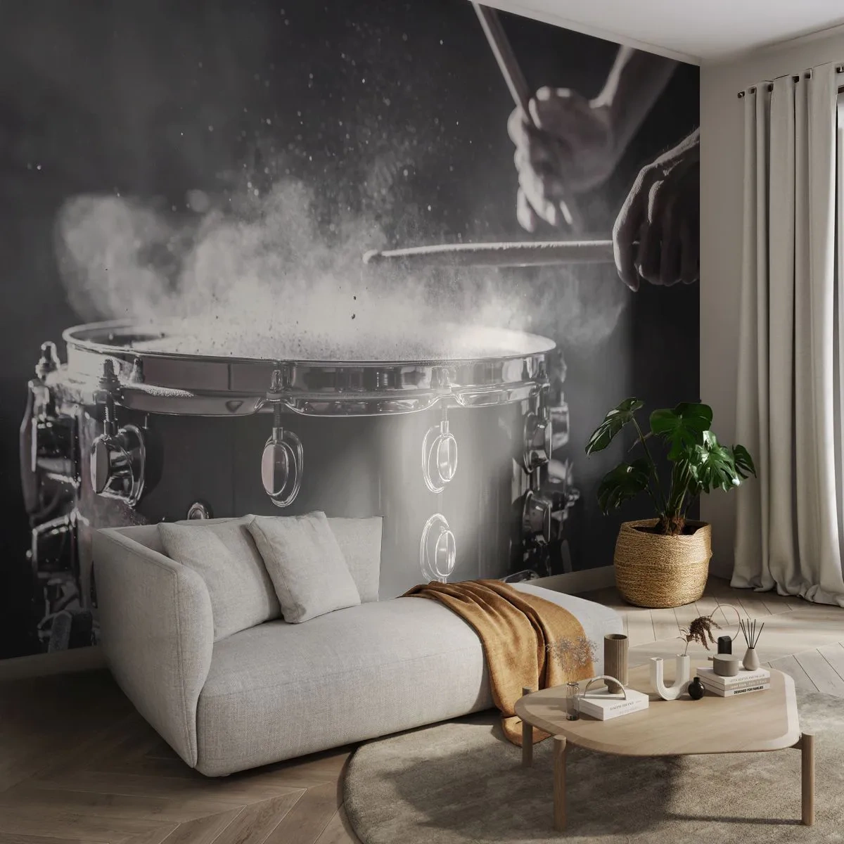 Fototapete Premium Canvas - Der Puls der Musik - Musik, Ein Musikinstrument, Trommel - 200x140 cm