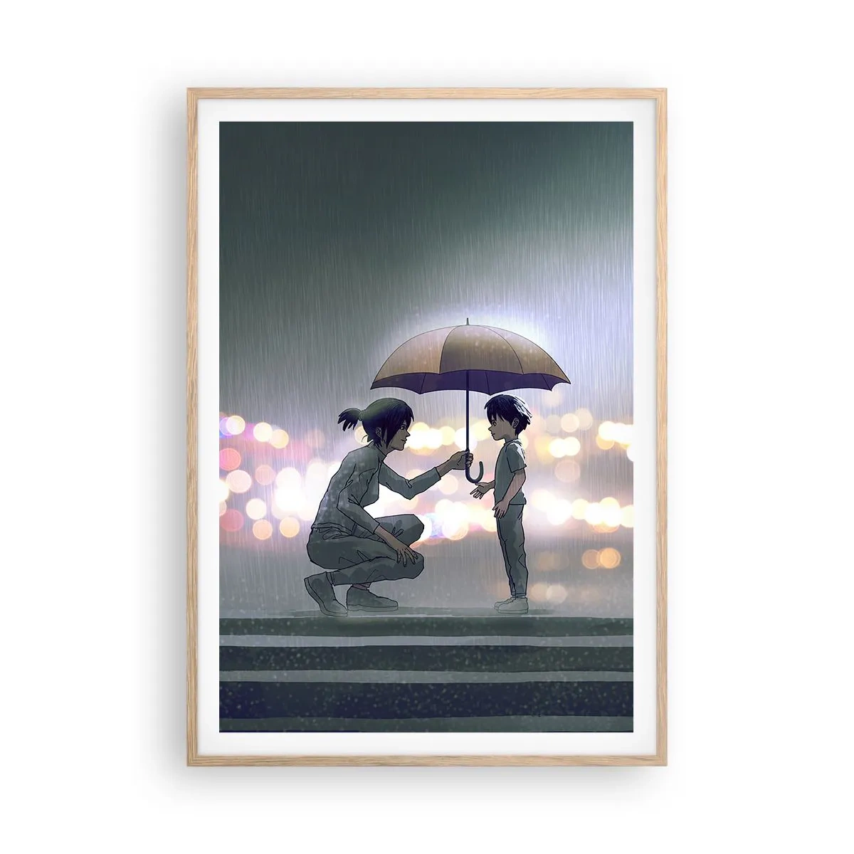 Poster in einem Rahmen aus heller Eiche - Und jetzt ist alles in Ordnung - 70x100 cm