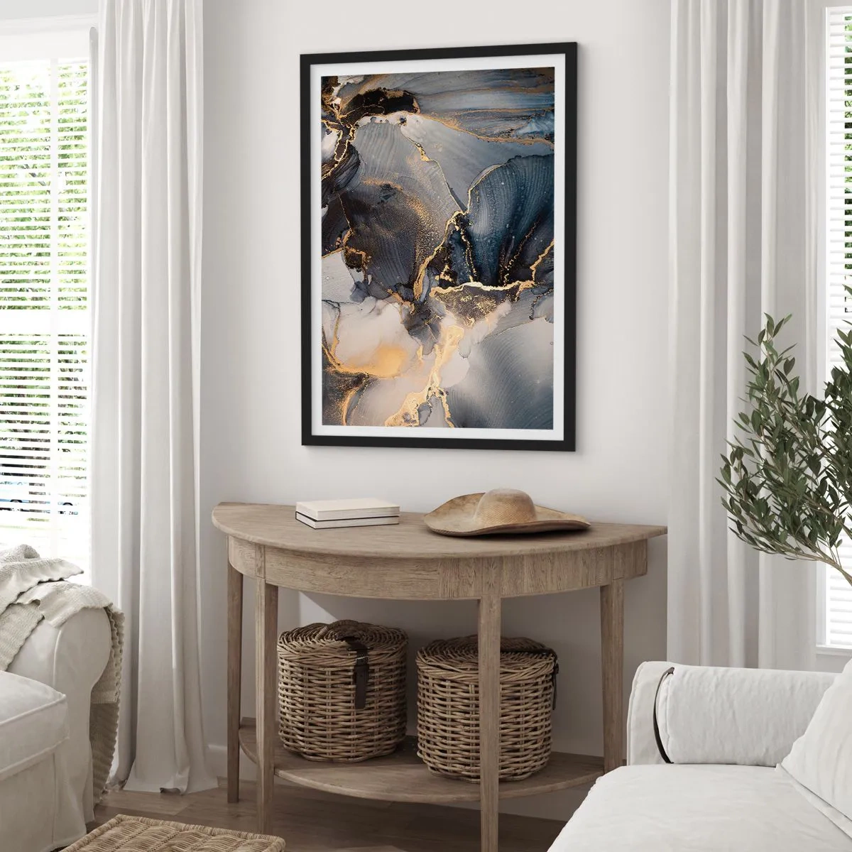 Poster in einem schwarzem Rahmen - Leben aus Stein - 40x50 cm