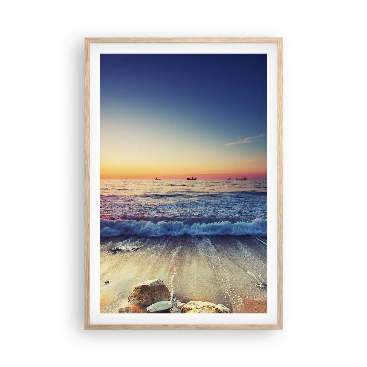Poster in einem Rahmen aus heller Eiche - Was ist mit dem Horizont? - 61x91 cm