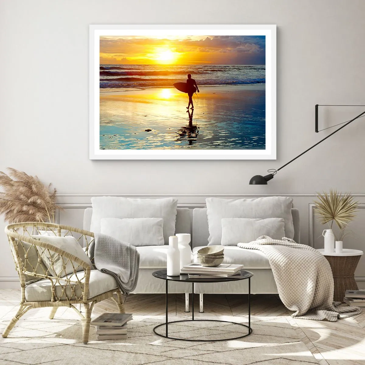 Poster in einem weißen Rahmen - Die Rückkehr des Kriegers - 100x70 cm