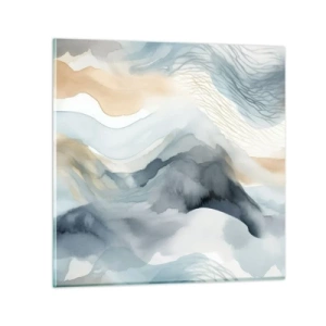 Glasbild - Bild auf glas - Verschneite und neblige Abstraktion - 30x30 cm