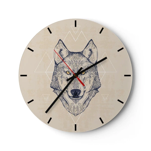 Wanduhr - Glasuhr - Ein Alpha mit durchdringendem Blick - 40x40 cm