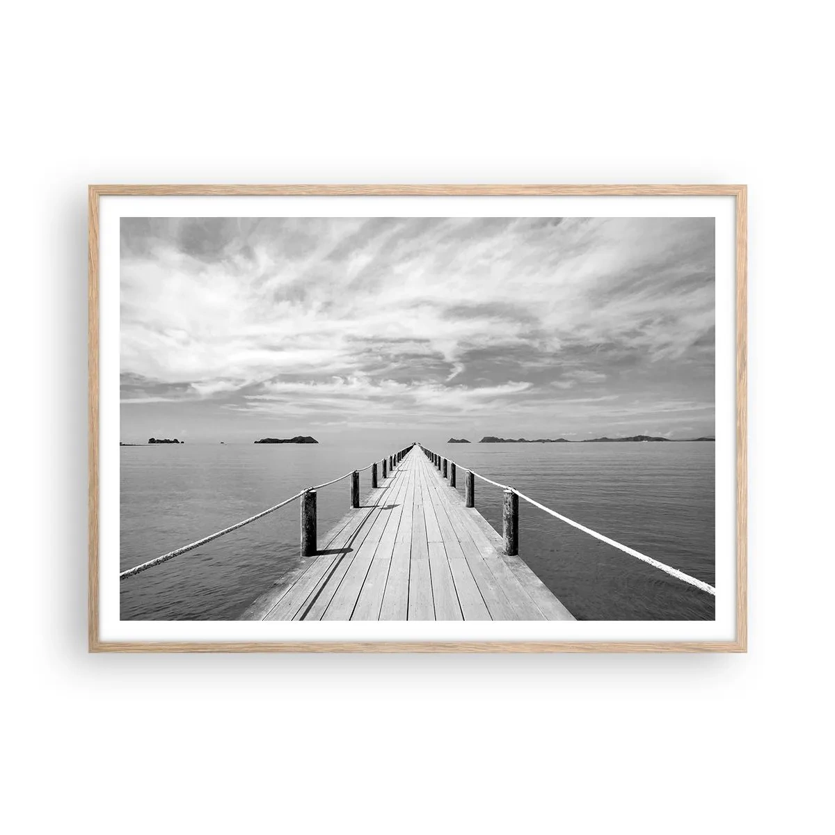 Poster in einem Rahmen aus heller Eiche - Oder vielleicht eine Reise ... - 100x70 cm