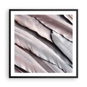 Poster in einem schwarzem Rahmen - In rosa Silber - 60x60 cm