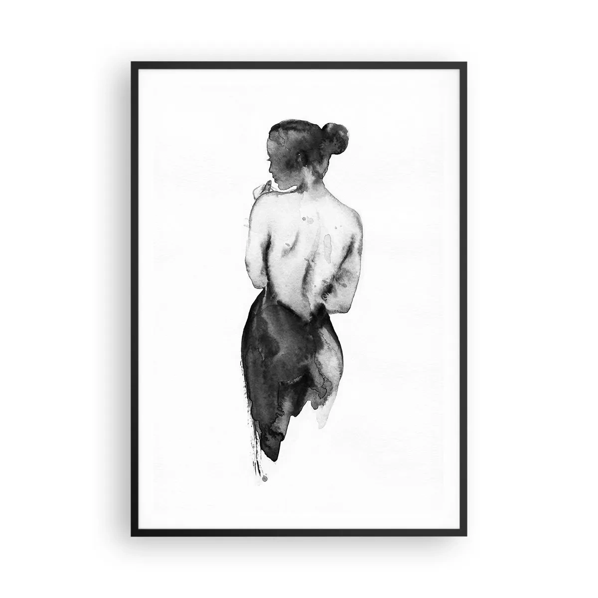 Poster in einem schwarzem Rahmen - Bei ihr verschwindet die Welt - 70x100 cm