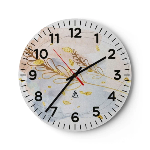 Wanduhr - Glasuhr - Goldenr Hauch - 40x40 cm