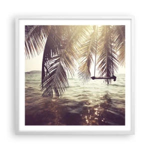 Poster in einem weißen Rahmen - Sie können nach Belieben in den Wolken schwingen - 60x60 cm