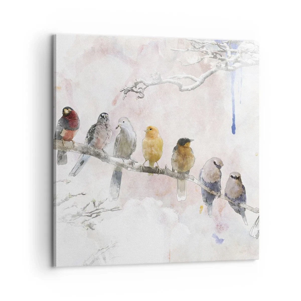 Bild auf Leinwand - Leinwandbild - Geflügeltes Treffen - 60x60 cm