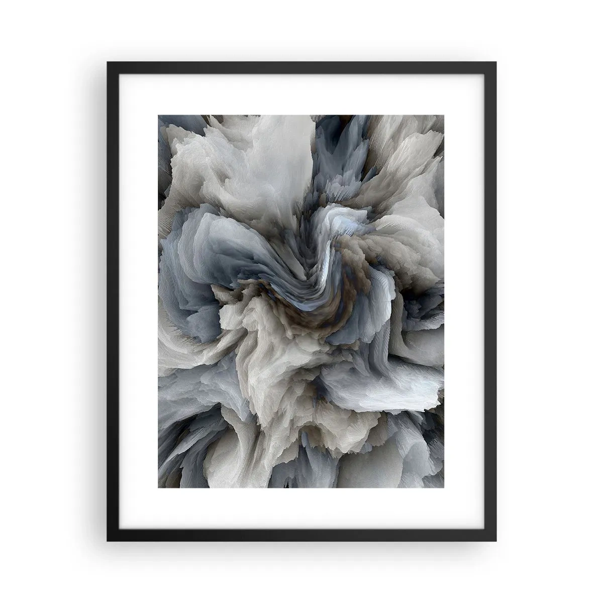 Poster in einem schwarzem Rahmen - Stein und Blume - 40x50 cm