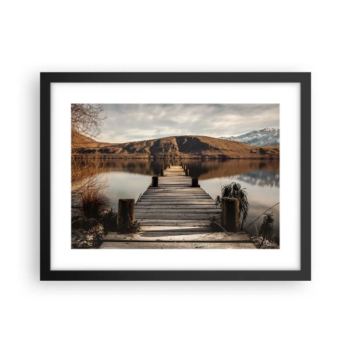Poster in einem schwarzem Rahmen - Landschaft in Stille - 40x30 cm