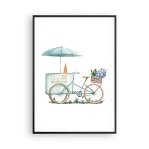 Poster in einem schwarzem Rahmen - Süße Erinnerung an den Sommer - 70x100 cm