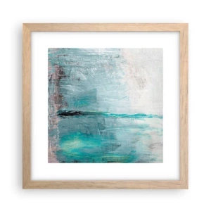 Poster in einem Rahmen aus heller Eiche - Horizontal in Blau - 30x30 cm