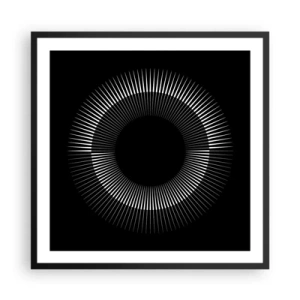 Poster in einem schwarzem Rahmen - Schwarze Sonne - 60x60 cm