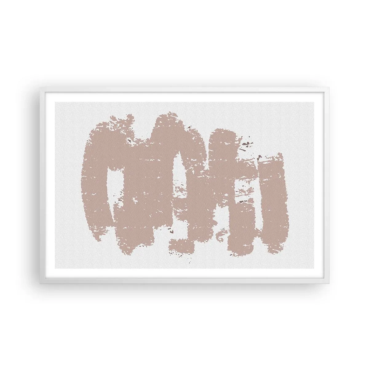 Poster in einem weißen Rahmen - Abstraktion in zartem Rosa - 91x61 cm