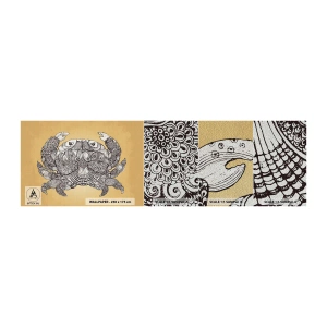 Fototapeten Muster Premium Sand - Geschichten von Mr. Krabs - Krabbe, Tiere, Zeichnung - 100x30 cm