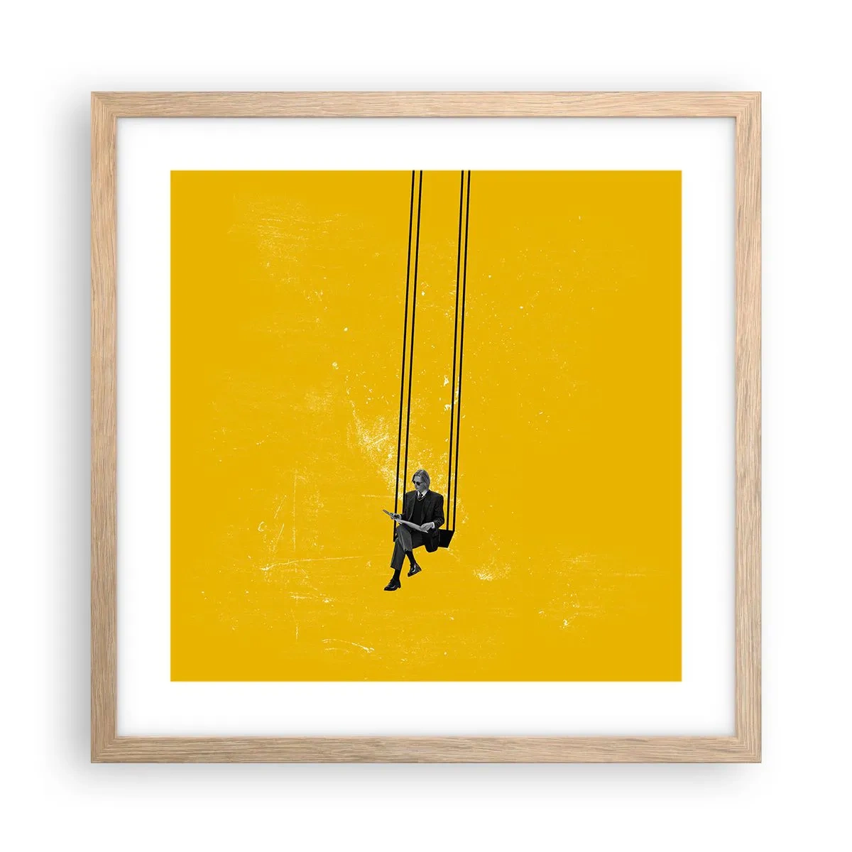 Poster in einem Rahmen aus heller Eiche - Tag wie jeder andere - 40x40 cm