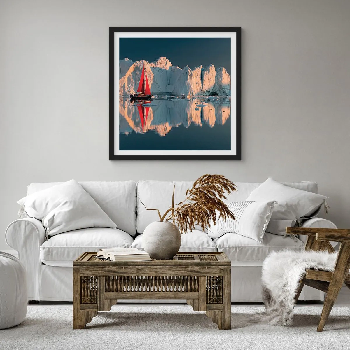 Poster in einem schwarzem Rahmen - Am Rande der Welt - 60x60 cm