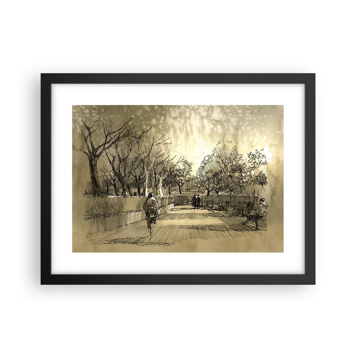 Poster in einem schwarzem Rahmen - Ein Moment mit einer Feder angehalten - 40x30 cm