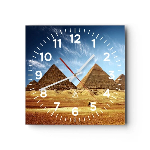 Wanduhr - Glasuhr - 40 Jahrhunderte schauen dich an - 40x40 cm