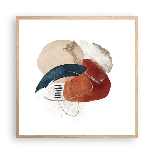 Poster in einem Rahmen aus heller Eiche - Ovale Komposition - 60x60 cm