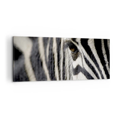 Bild auf Leinwand - Leinwandbild - Gestreiftes Porträt - 100x40 cm