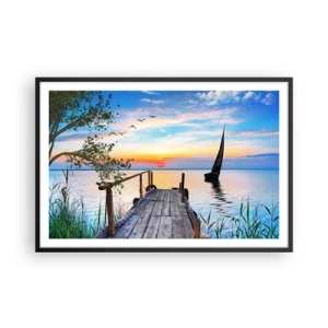 Poster in einem schwarzem Rahmen - Guten Abend - 91x61 cm