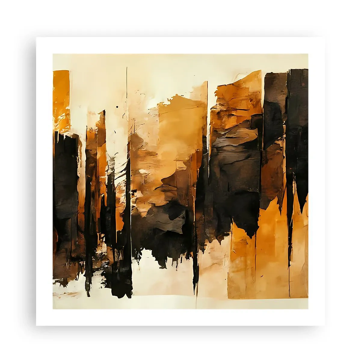 Poster - Harmonie von Schwarz und Gold - 60x60 cm