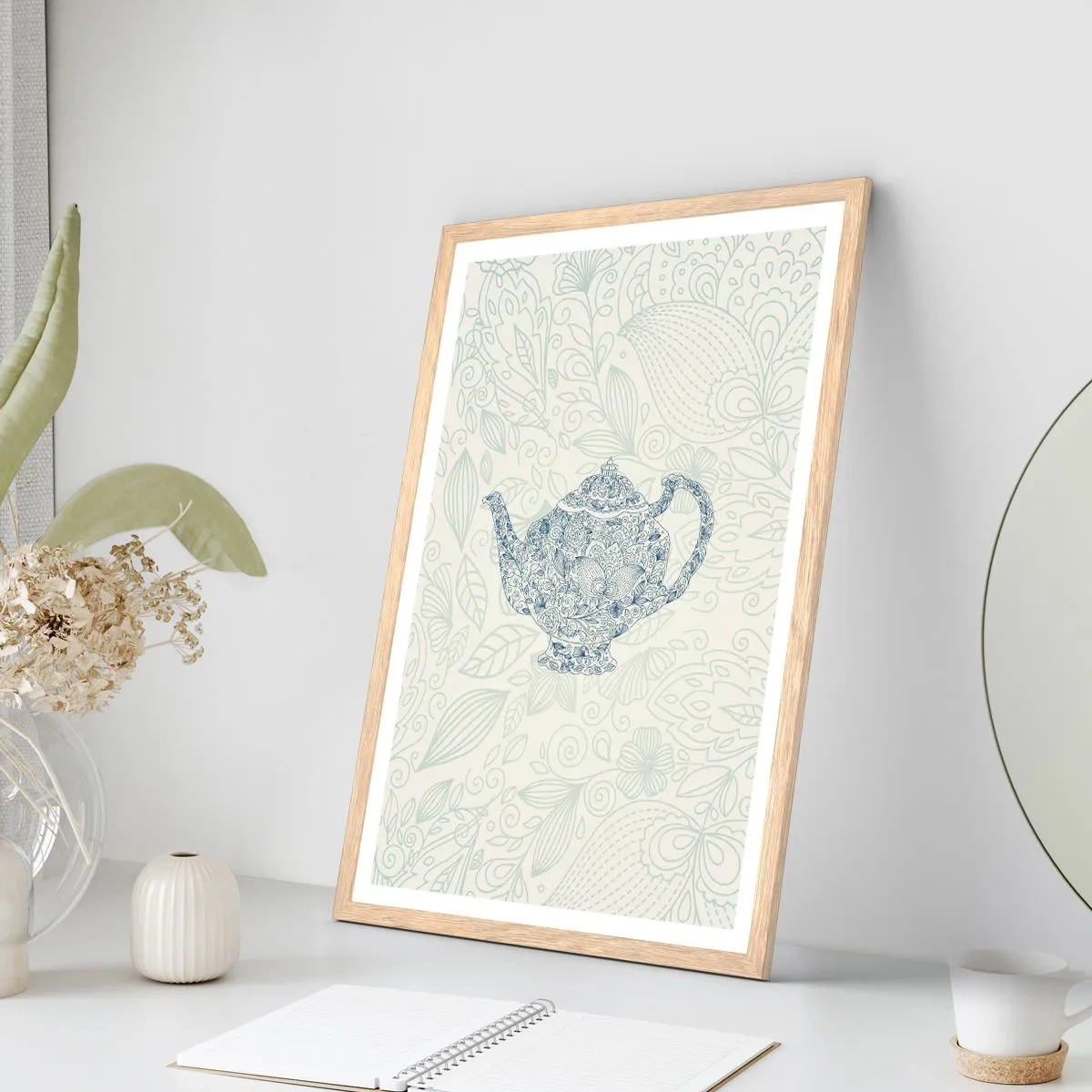 Poster in einem Rahmen aus heller Eiche - Tee-Charm - 30x40 cm