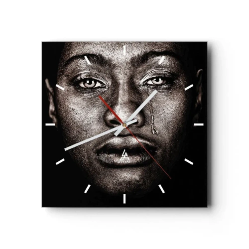 Wanduhr - Glasuhr - Eine Träne - 40x40 cm