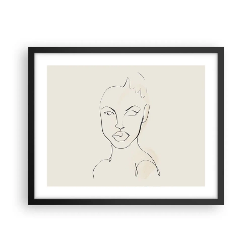 Poster in einem schwarzem Rahmen - Umriss der Sinnlichkeit - 50x40 cm