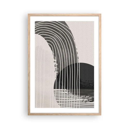 Poster in einem Rahmen aus heller Eiche - Hin und zurück - 50x70 cm