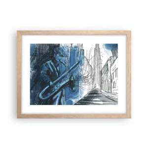 Poster in einem Rahmen aus heller Eiche - Urbane Rhapsodie - 40x30 cm