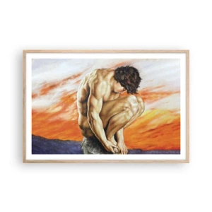 Poster in einem Rahmen aus heller Eiche - In sich versunken - 91x61 cm