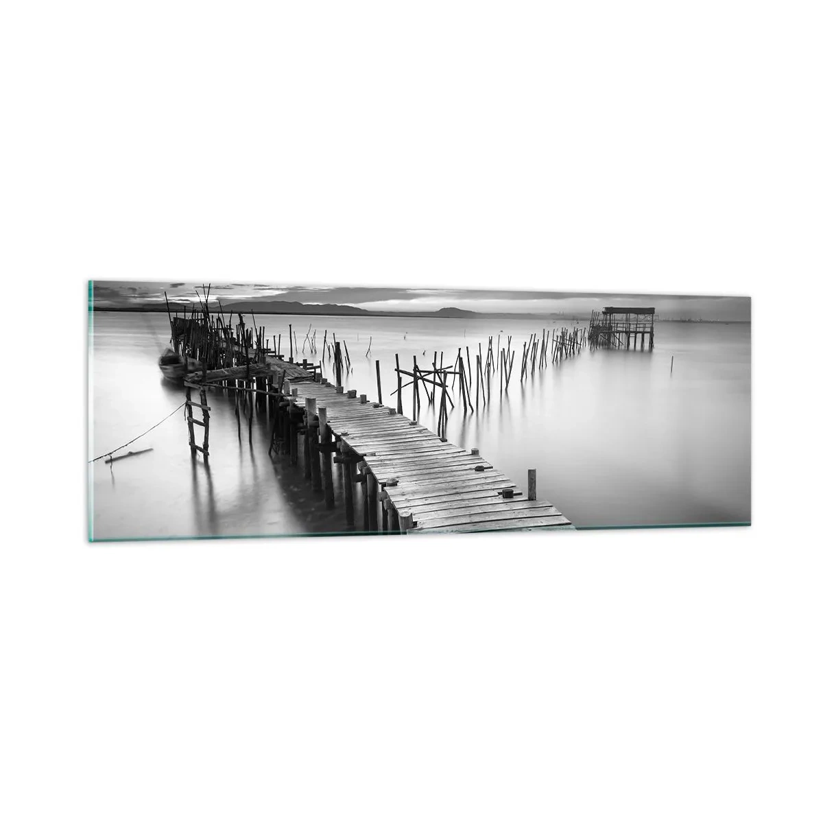 Glasbild - Bild auf glas - Der Frieden eines vergessenen Ufers - 90x30 cm
