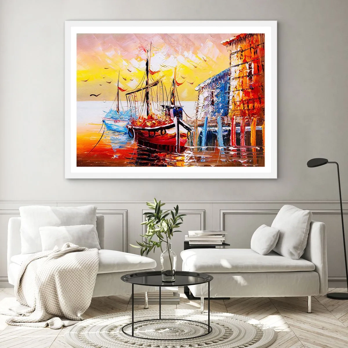 Poster in einem weißen Rahmen - Glückliche Rückkehr - 70x50 cm