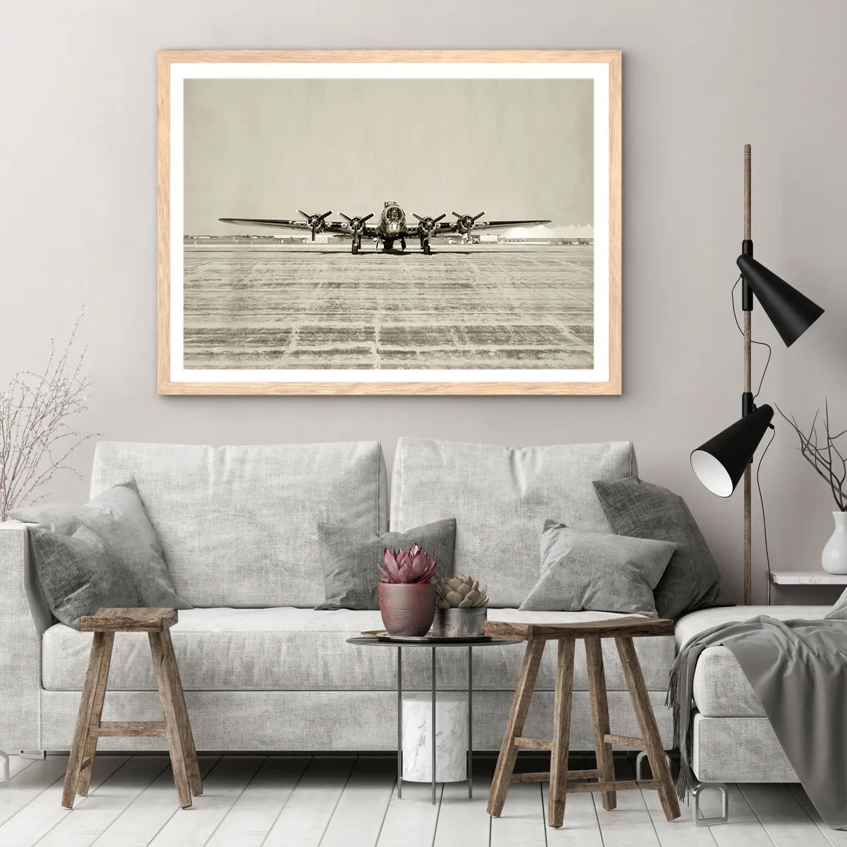 Poster in einem Rahmen aus heller Eiche - Wie immer bereit - 50x40 cm