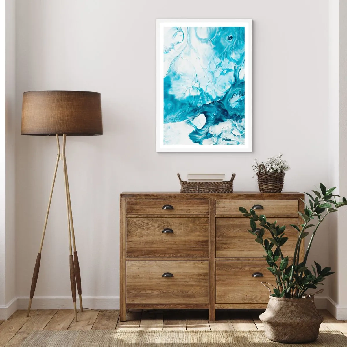 Poster in einem weißen Rahmen - Blaues Konzert - 30x40 cm